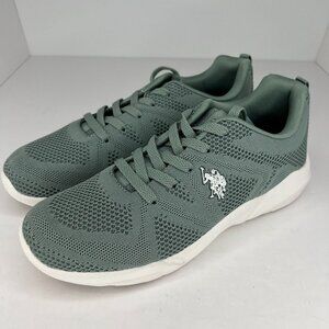 U.S Polo Assn. Womens NW11520 Green Gray Lavina Lace Up Size 10 Sneakers
